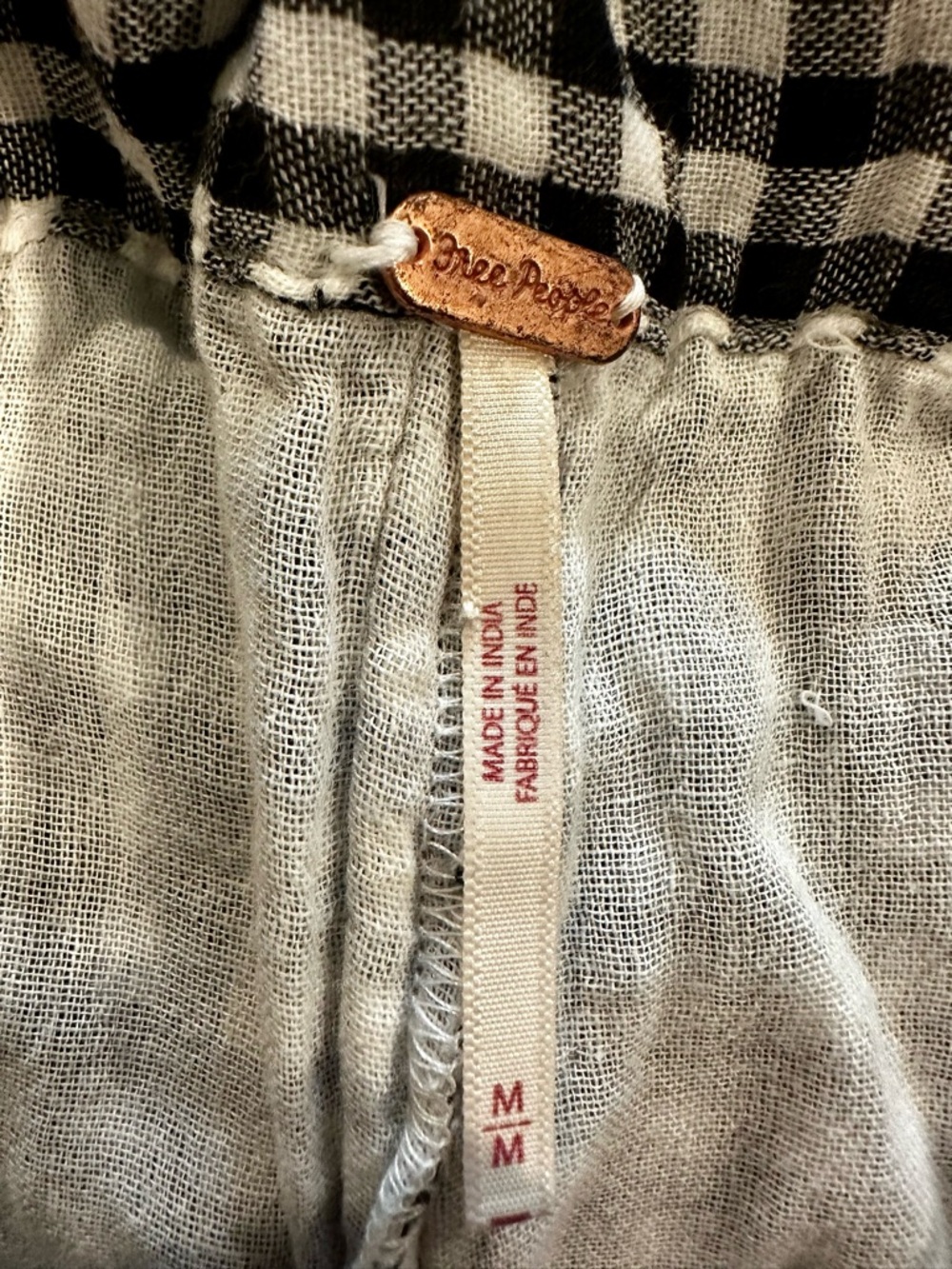 Free People Wide-Leg Gingham Cargo Pants - Picture 4 of 6